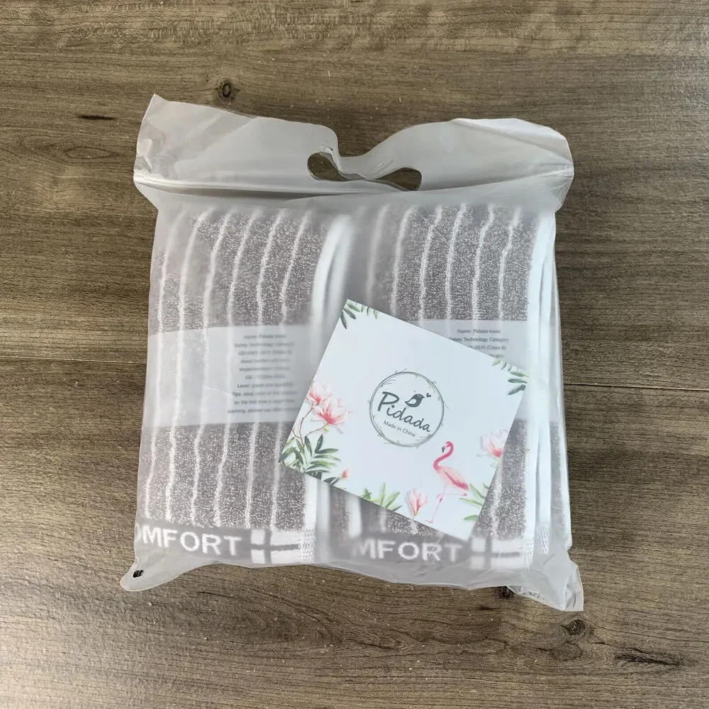 Hand Towels Set Of 2 100% Cotton Striped Pattern Absorbent Soft Decorative Towel